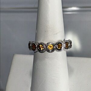 NWOT Chuck Clemency Sterling Silver Genuine Hessonite Garnet Designer Ring